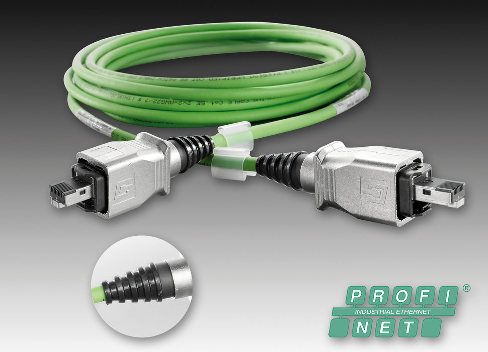 Cable IE de Weidmüller para PROFINET: los cables moldeados para Ethernet industrial con conectores PushPull ofrecen una solución de conectividad fiable para aplicaciones industriales